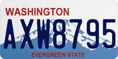 WA license plate AXW8795