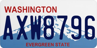 WA license plate AXW8796