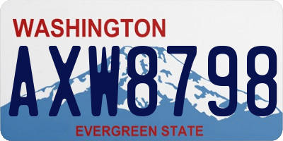 WA license plate AXW8798