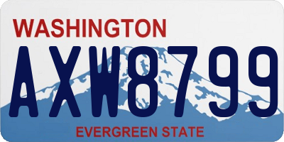 WA license plate AXW8799