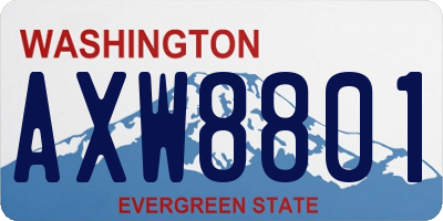 WA license plate AXW8801