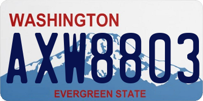 WA license plate AXW8803