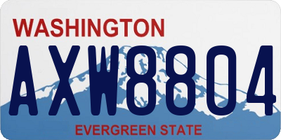 WA license plate AXW8804