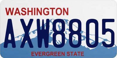 WA license plate AXW8805