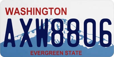 WA license plate AXW8806
