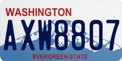 WA license plate AXW8807