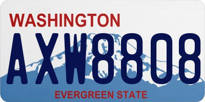 WA license plate AXW8808