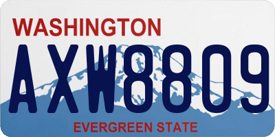WA license plate AXW8809