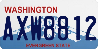 WA license plate AXW8812