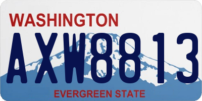 WA license plate AXW8813
