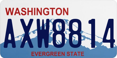 WA license plate AXW8814