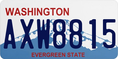 WA license plate AXW8815