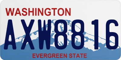 WA license plate AXW8816