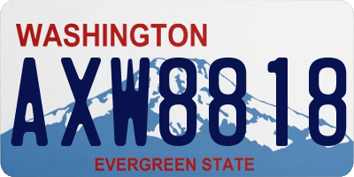 WA license plate AXW8818