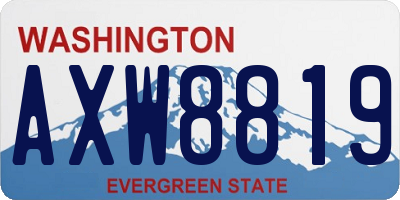 WA license plate AXW8819