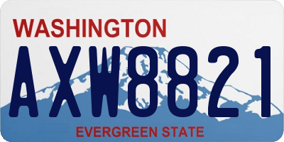 WA license plate AXW8821