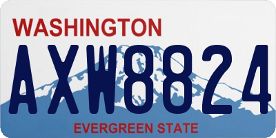 WA license plate AXW8824