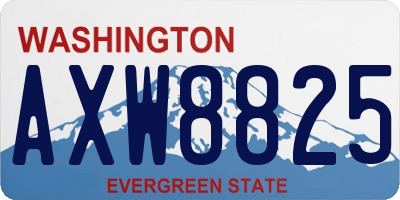 WA license plate AXW8825