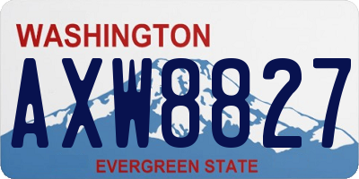 WA license plate AXW8827