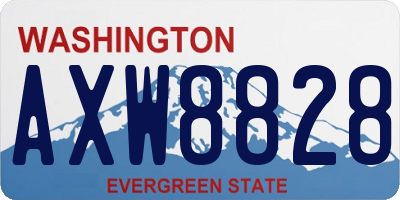 WA license plate AXW8828
