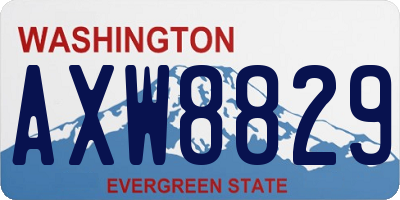 WA license plate AXW8829