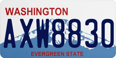 WA license plate AXW8830