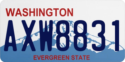 WA license plate AXW8831