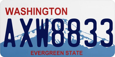 WA license plate AXW8833