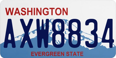 WA license plate AXW8834