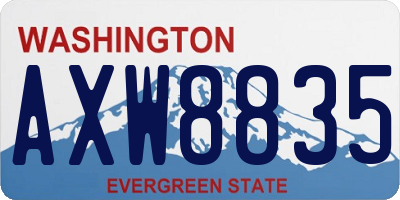 WA license plate AXW8835