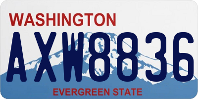 WA license plate AXW8836