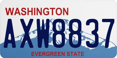 WA license plate AXW8837