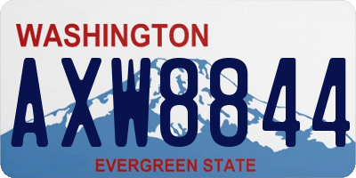 WA license plate AXW8844