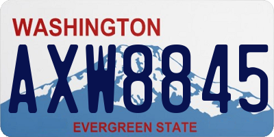 WA license plate AXW8845