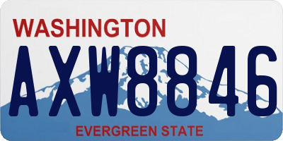 WA license plate AXW8846