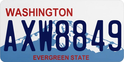 WA license plate AXW8849