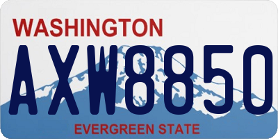 WA license plate AXW8850