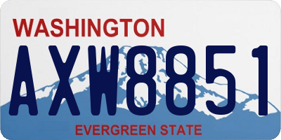 WA license plate AXW8851
