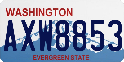 WA license plate AXW8853