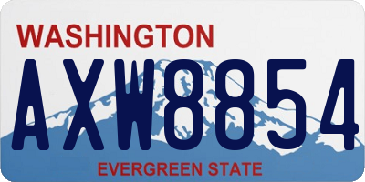 WA license plate AXW8854