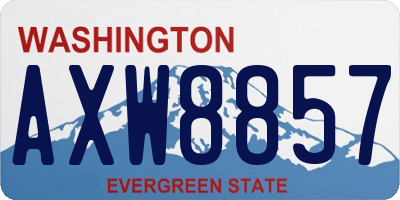 WA license plate AXW8857