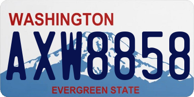 WA license plate AXW8858