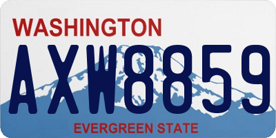 WA license plate AXW8859
