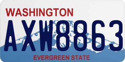 WA license plate AXW8863