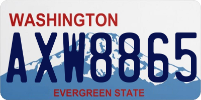WA license plate AXW8865