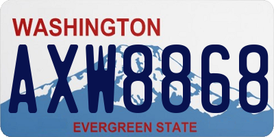 WA license plate AXW8868