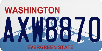 WA license plate AXW8870