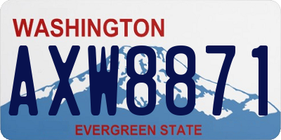 WA license plate AXW8871