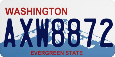 WA license plate AXW8872