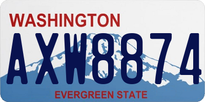 WA license plate AXW8874